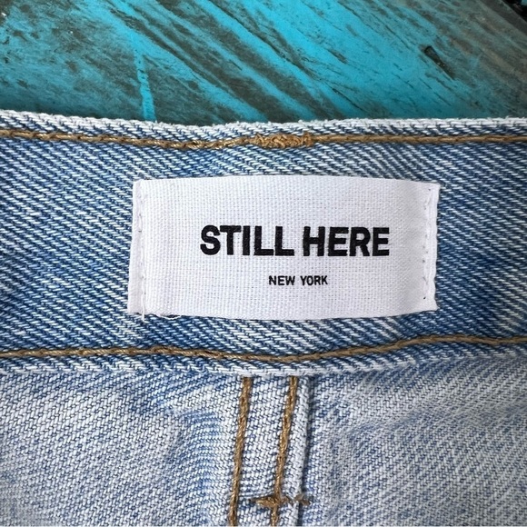 Still Here Tate High Rise Straight Leg Jeans in Vintage Blue Size 28 100% Cotton - Picture 10 of 15